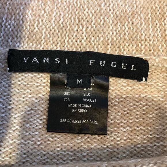 Yansi Fugel tan cream camel wool silk blend turtleneck sweater size Medium - Picture 8 of 16